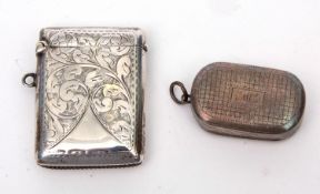 Mixed Lot: George III vinaigrette of hinged oval form with chequerboard engraved covers and