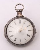 First quarter of 19th century silver pair cased verge watch, C - 38086 - F - London, the gilt