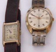 Mixed Lot: first half of 20th century gold plated Everite gold plated wristwatch together with a