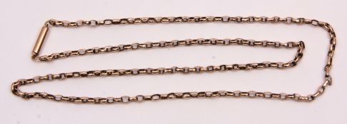 9ct stamped belcher link chain, barrel clasp fitting, 5.3gms