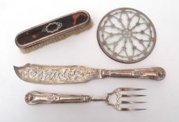 Mixed Lot: Victorian Queen's pattern pair of fish servers, Birmingham 1850, makers mark Y&W,