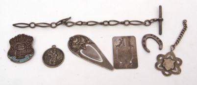 Mixed Lot: S Kirk & Son sterling bookmark, together with an Addenbrooke's nurses badge, further