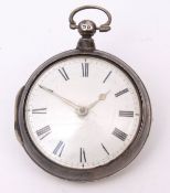 First quarter of 19th century silver pair cased verge watch, Wm Brown - London, 6211, the gilt