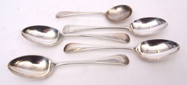 Mixed Lot: three plus one early 20th century Old English pattern table spoons together with a single