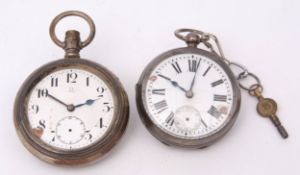 Mixed Lot: early 20th century Swiss silver cased open face keyless pocket watch, Omega, the jewelled