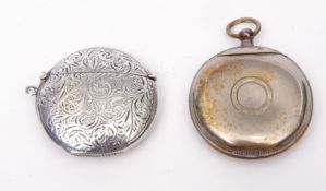 Mixed Lot: two various circular vesta cases, both with hinged and sprung covers, strikers to the