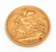 Victorian gold half sovereign, dated 1898