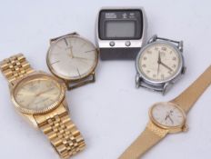 Mixed Lot: five various wristwatches including Hercules, Junghans, Seiko and Nivada and a further