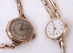 Mixed Lot: ladies 9ct gold Vertex Revue dress watch with jewelled movement, signed and silvered