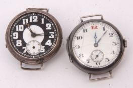 First quarter of 20th century Swiss silver cased wristwatch, Dreadnought, 220638, the 15-jewel