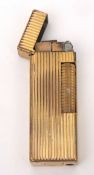 Mid-20th century gas cigarette lighter, Dunhill, of gilt rectangular form, height 6.3cms