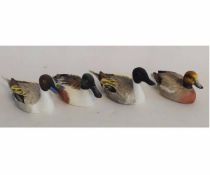 Group of four models of ducks for the RSPB by Coalport, 13cms long