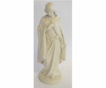 Large Copeland Parian group of a young girl designed by W C Marshall, circa 1870, 42cms high