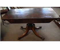 19th century mahogany, possibly Irish, library table fitted with single drawer with a turned