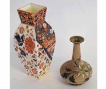 19th century Doulton Lambeth vase, the buff ground with an incised floral design by Eliza Simmons,