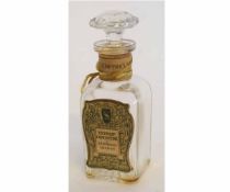 Late 19th century Lily of the Valley glass perfume bottle with Selfridges label, 12cms high