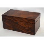 19th century walnut tea caddy fitted with two hinged storage compartments with central mixing