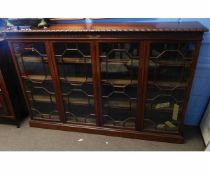 19th century mahogany bookcase fitted with four astragal glazed doors with adjustable shelves and