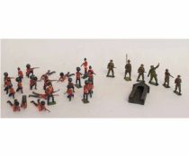 Group: toy soldiers, mainly guardsmen, modelled by Britain's