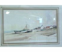 Jason Partner, signed and dated '79, watercolour, "Boats on the east coast (Norfolk)", 30 x 50cms