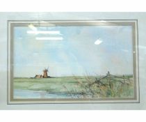 Jason Partner, indistinctly signed watercolour, "Six Mile House, near Acle, Norfolk", 30 x 50cms