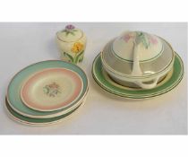 Collection of Susie Cooper dinner wares including two soup bowls, a tureen and a number of plates