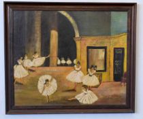 R Scopelliti, signed modern oil, At the ballet, 50 x 60cms