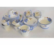 Shelley tea set in the Phlox pattern to include 9 cups, 10 saucers, milk jug, 2 sugar bowls and