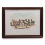 THE OLD BANK HOUSE AT LYNN, hand coloured engraving, 1864, approx size 250 x 350mm, framed and