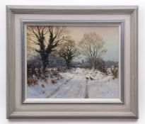 AR COLIN W BURNS (BORN 1944) "Ormesby St Margaret (Winter)" oil on canvas, signed lower left 40 x