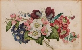 JOHN BERNEY LADBROOKE (1803-1879) Flower study watercolour, signed and dated 1827 verso 9 x 15cms