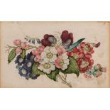JOHN BERNEY LADBROOKE (1803-1879) Flower study watercolour, signed and dated 1827 verso 9 x 15cms