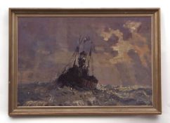 AR GEOFFREY CHATTEN (CONTEMPORARY) Lightship at sea oil on board, signed lower right 60 x 90cms