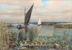 AR CHARLES MAYES WIGG (1889-1969) "Barton Broad" watercolour, signed lower right 36 x 50cms