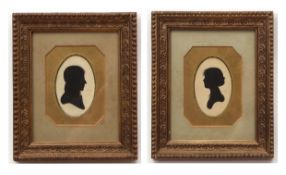 JAMES STARK (1794-1859) "Elizabeth Dinmore 1816" and "James Stark 1817" pair of silhouettes 9 x 5cms