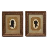 JAMES STARK (1794-1859) "Elizabeth Dinmore 1816" and "James Stark 1817" pair of silhouettes 9 x 5cms