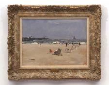 AR CAMPBELL ARCHIBALD MELLON, ROI, RBA (1878-1955) Beach scene - mid-June 27 oil on panel, signed