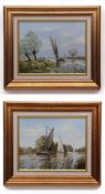 AR KEITH W HASTINGS (20TH CENTURY) "Wherry in a summer breeze" and "River landscape with wherry"