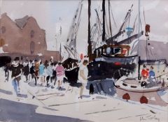 AR JOHN TOOKEY (BORN 1947) North Norfolk harbour watercolour, signed lower right 21 x 29cms
