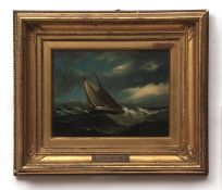 ATTRIBUTED TO JOHN MOORE OF IPSWICH (1820-1902) Seascape oil on board, bears signature lower left 23