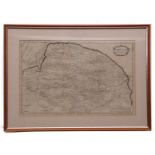 ROBERT MORDEN: NORFOLK, engraved map, circa 1695, approx size 370 x 570mm, framed and glazed, the