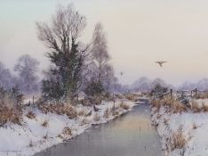 COLIN W BURNS (BORN 1944) "Winter, Runham, Norfolk" watercolour, signed lower left 30 x 40cms