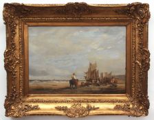 ATTRIBUTED TO ALFRED PRIEST (1810-1850) Norfolk Coastal Scene oil on canvas 50 x 70cms