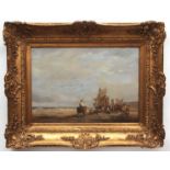 ATTRIBUTED TO ALFRED PRIEST (1810-1850) Norfolk Coastal Scene oil on canvas 50 x 70cms