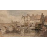 HENRY NINHAM (1793-1874)"Bishop's Bridge, Norwich" 12 x 20cms Provenance: Fry Gallery, Blackheath,