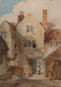 ATTRIBUTED TO ROBERT DIXON (1780-1815) "The Pump Yard" pencil and watercolour 23 x 16cms Provenance: