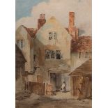 ATTRIBUTED TO ROBERT DIXON (1780-1815) "The Pump Yard" pencil and watercolour 23 x 16cms Provenance: