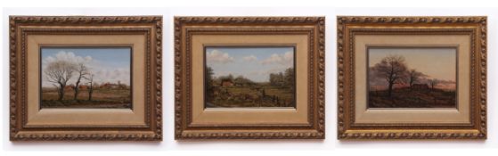 AR CYRIL BOYLAND TURNER (20TH CENTURY) "Reedham", "Thurlton" and one other group of three oils on