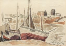 AR RONALD OSSORY DUNLOP, RA (1894-1973) "Walberswick" pencil and watercolour, signed, dated 32 and