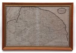 ROBERT MORDEN: NORFOLK, engraved map, circa 1695, approx size 365 x 570mm, framed and glazed, the